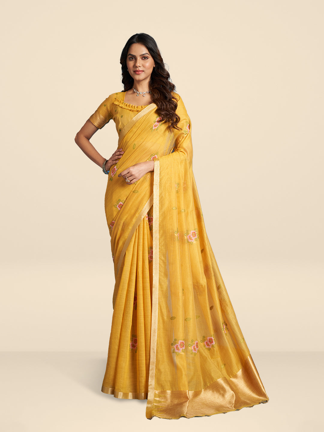 Shireen Cotton In Turmeric Yellow