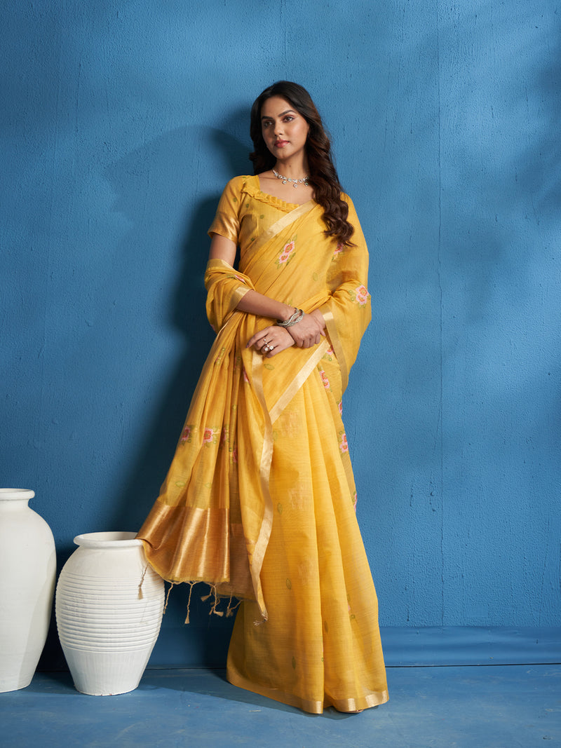 Shireen Cotton In Turmeric Yellow