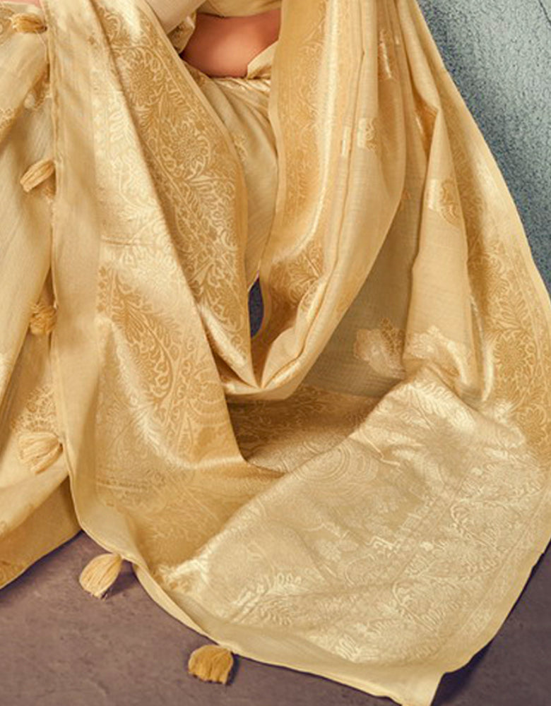 Kaasta Cotton Saree Beige (KV/V4)