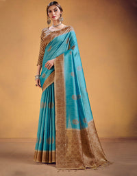 Andaz Cotton Saree Blue (CC/V2)