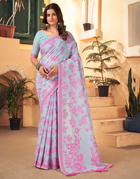 Kotton Vastra Akarshan Saree Blue (KV/V7)