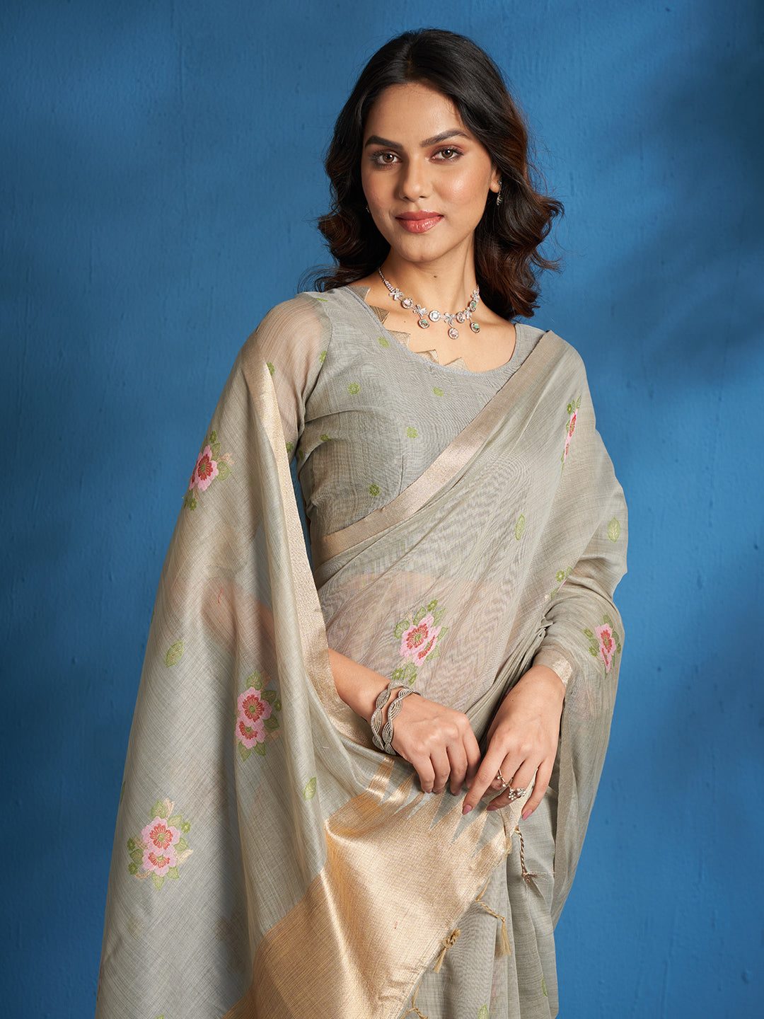 Shireen Cotton In Steel Grey