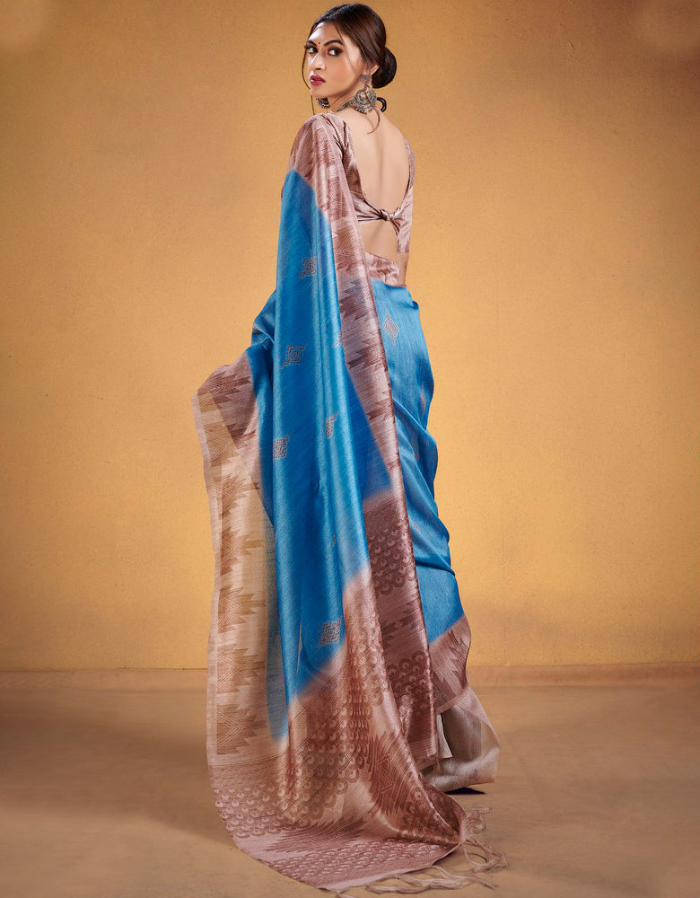 Andaz Cotton Saree Blue (CC/V1)