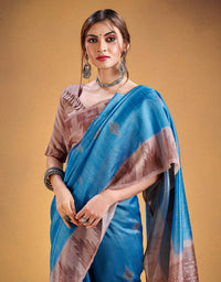 Andaz Cotton Saree Blue (CC/V1)