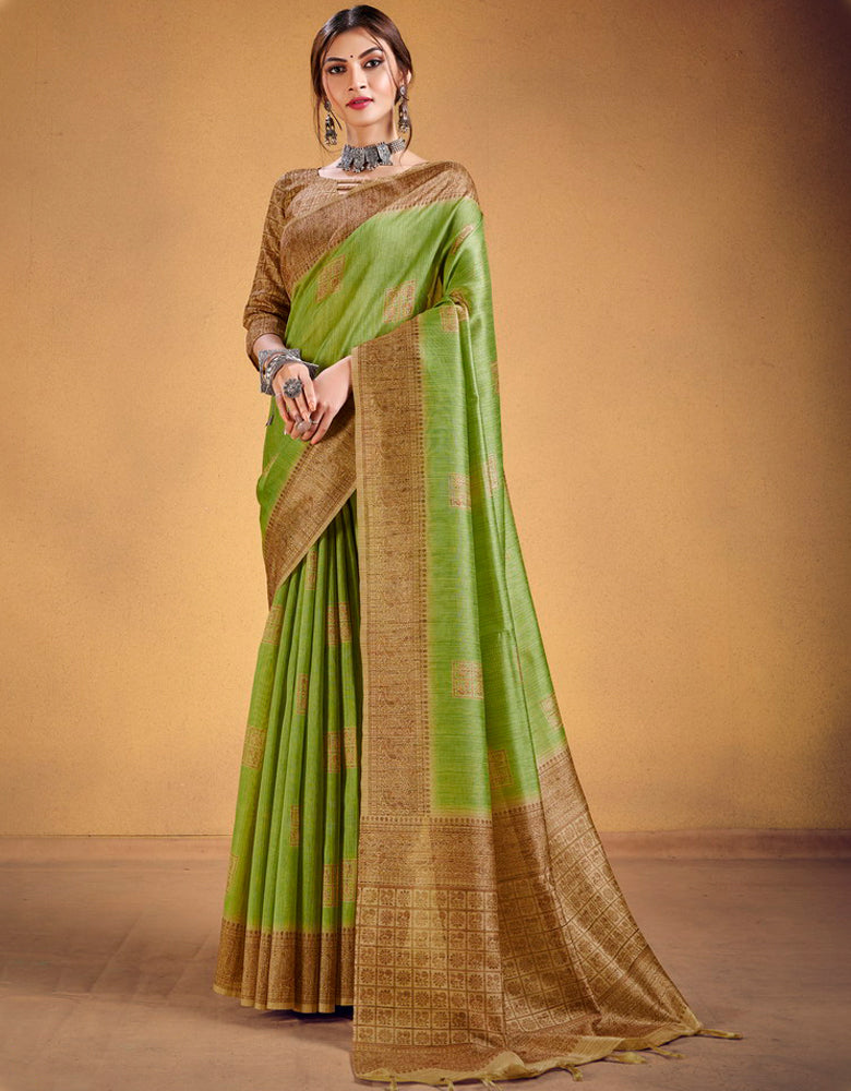 Andaz Cotton Saree Green (CC/V1)