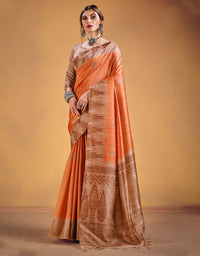 Andaz Cotton Saree Orange (CC/V1)