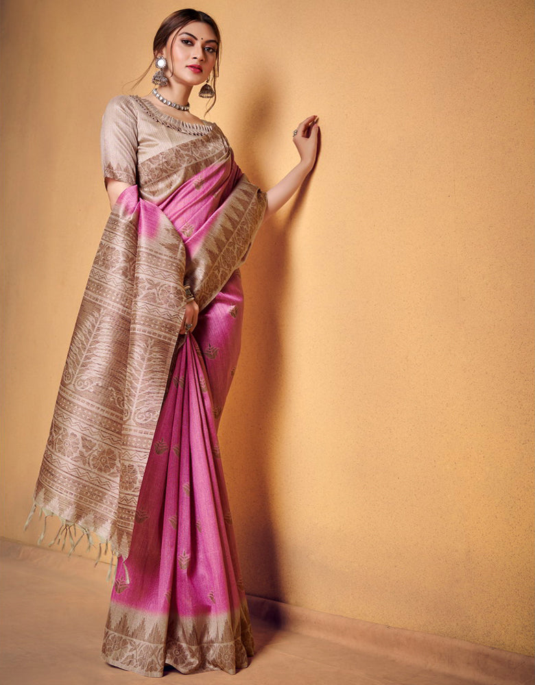 Andaz Cotton Saree Pink (CC/V1)