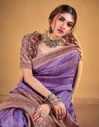 Andaz Cotton Saree Purple (CC/V1)