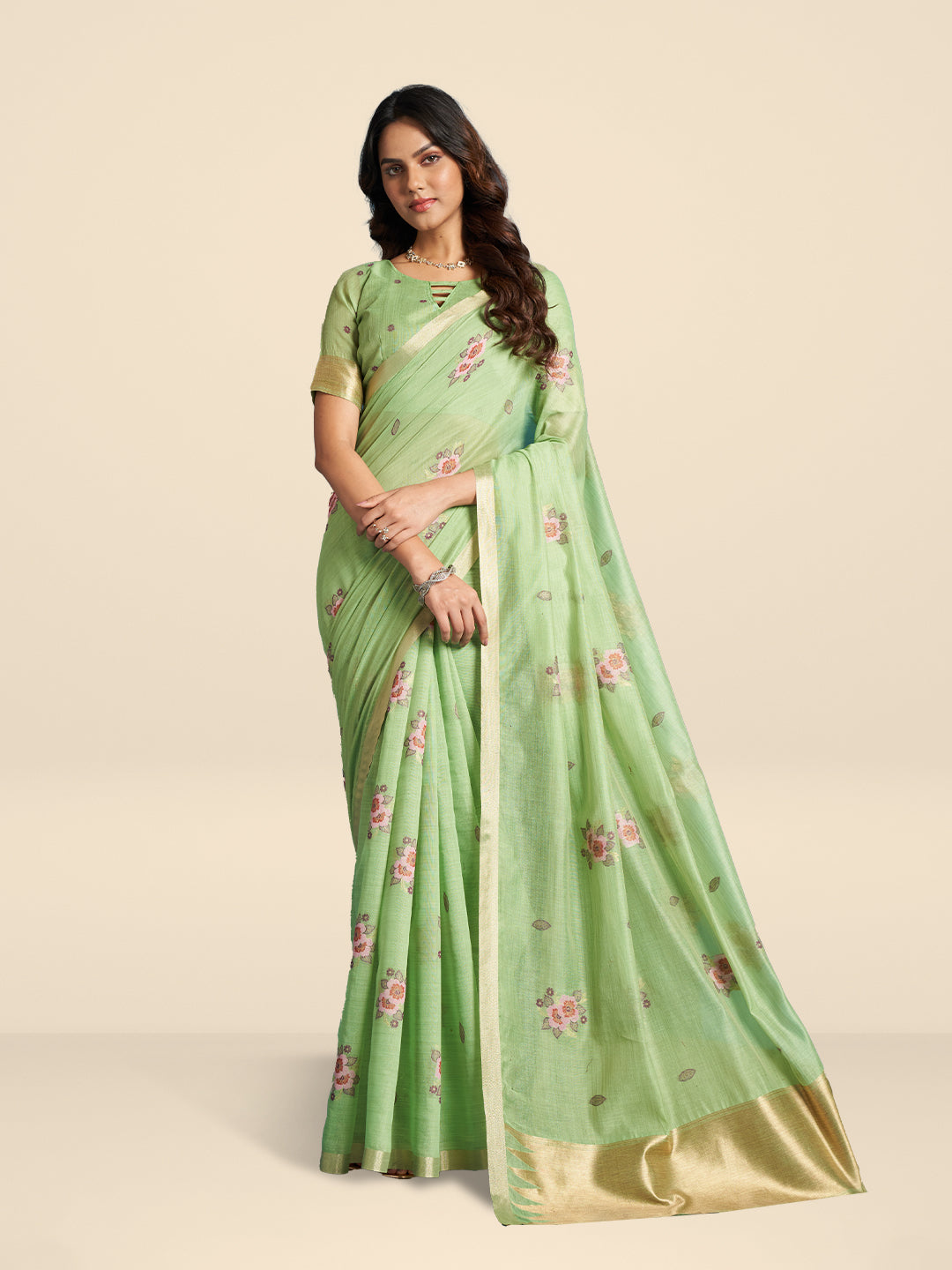 Shireen Cotton In Light Green