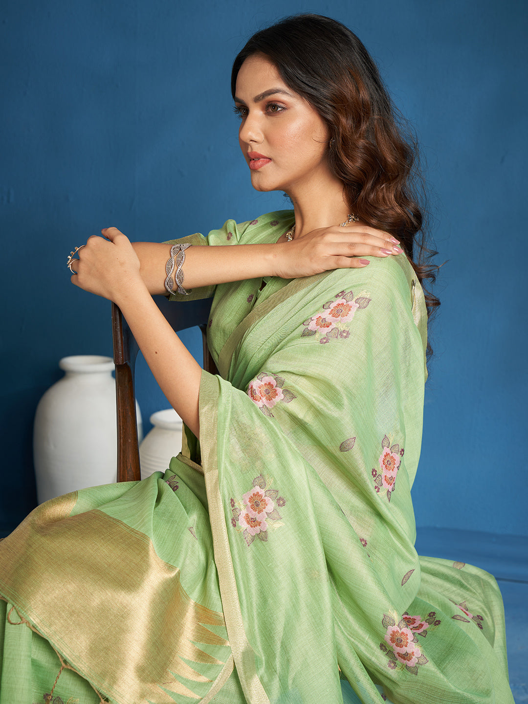 Shireen Cotton In Light Green