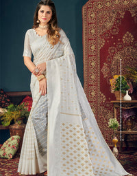 Sifaah Avisa White Cotton Saree