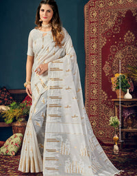 Sifaah Saheli White Cotton Saree