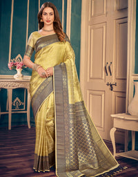 Golden Silk Zari Silk Saree Yellow