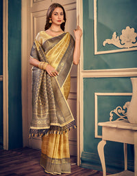 Golden Silk Zari Silk Saree Yellow