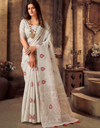 Kotton Vastra Akarshan Saree Grey (KV/V5)