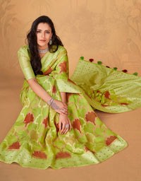 Kaasta Cotton Saree Green (KV/V14)