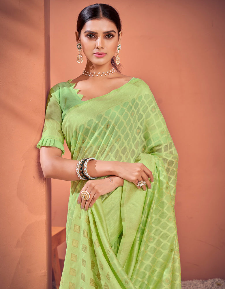 Sur Mantra Cotton Saree Green (KV/V2)