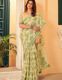 Kotton Vastra Akarshan Saree Green (KV/V7)