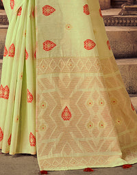 Kotton Vastra Akarshan Saree Green (KV/V5)