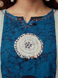 Printed Notched Neck Kurta & Trousers With Dupatta