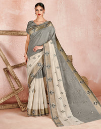 Kaya Cotton Saree Smoky Grey