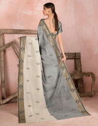 Kaya Cotton Saree Smoky Grey