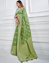 Ashavali Bandhej Saree Green (KV/V1)