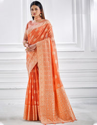 Ashavali Bandhej Saree Orange (KV/V1)