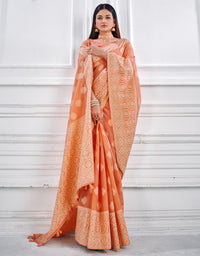 Ashavali Bandhej Saree Orange (KV/V1)