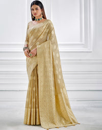 Ashavali Bandhej Saree Cream (KV/V1)