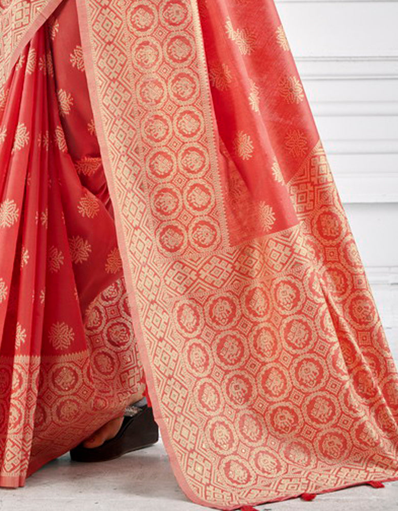 Ashavali Bandhej Saree Red (KV/V1)