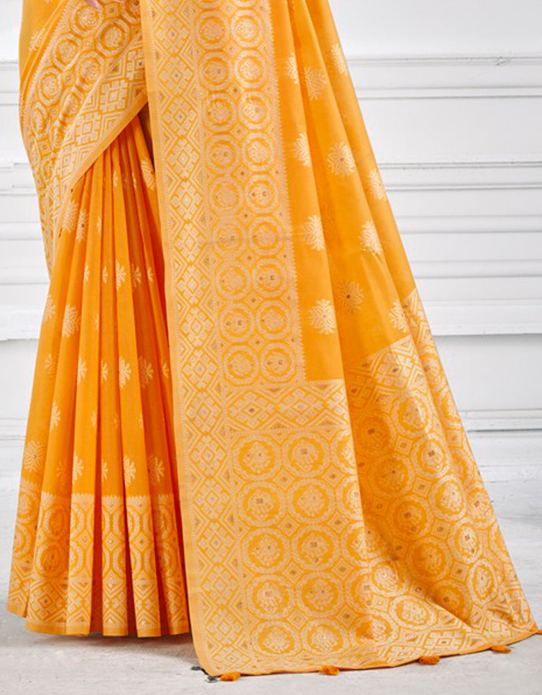 Ashavali Bandhej Saree Yellow (KV/V1)