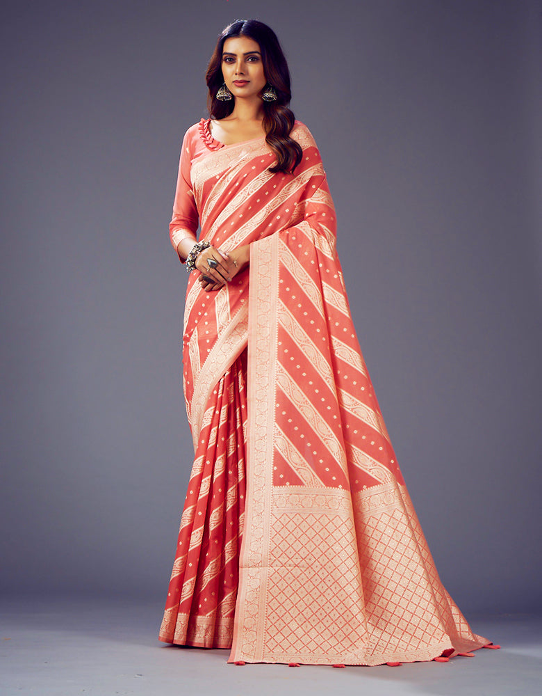 Ashavali Bandhej Saree Red (KV/V2)