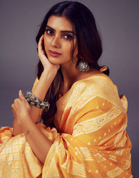 Ashavali Bandhej Saree Yellow (KV/V2)