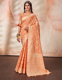 Ashavali Bandhej Saree Orange (KV/V3)