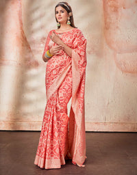 Ashavali Bandhej Saree Red (KV/V3)