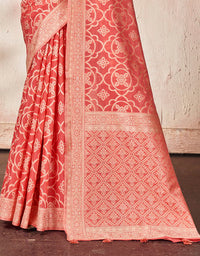 Ashavali Bandhej Saree Red (KV/V3)