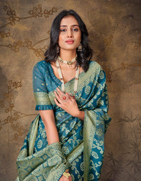 Ashavali Bandhej Saree Blue (KV/V4)