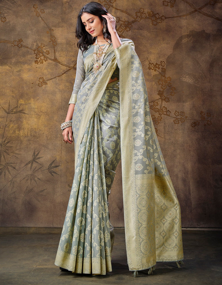 Ashavali Bandhej Saree Grey (KV/V4)