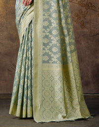 Ashavali Bandhej Saree Grey (KV/V4)