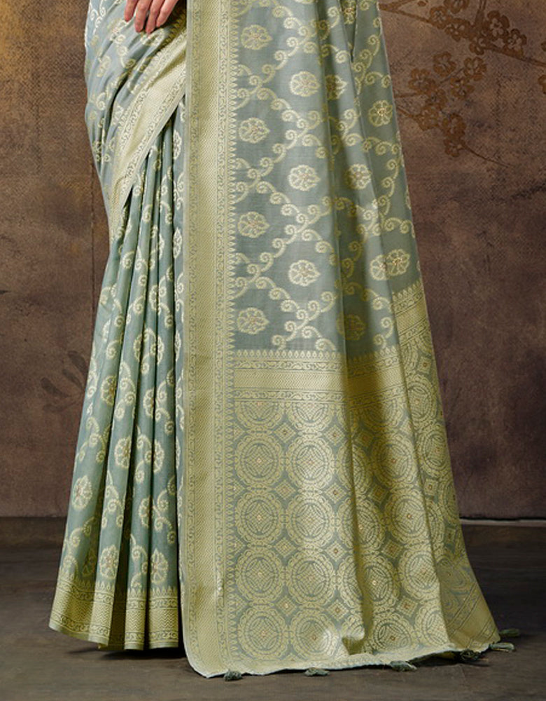 Ashavali Bandhej Saree Grey (KV/V4)