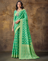 Ashavali Bandhej Saree Lush Green (KV/V4)