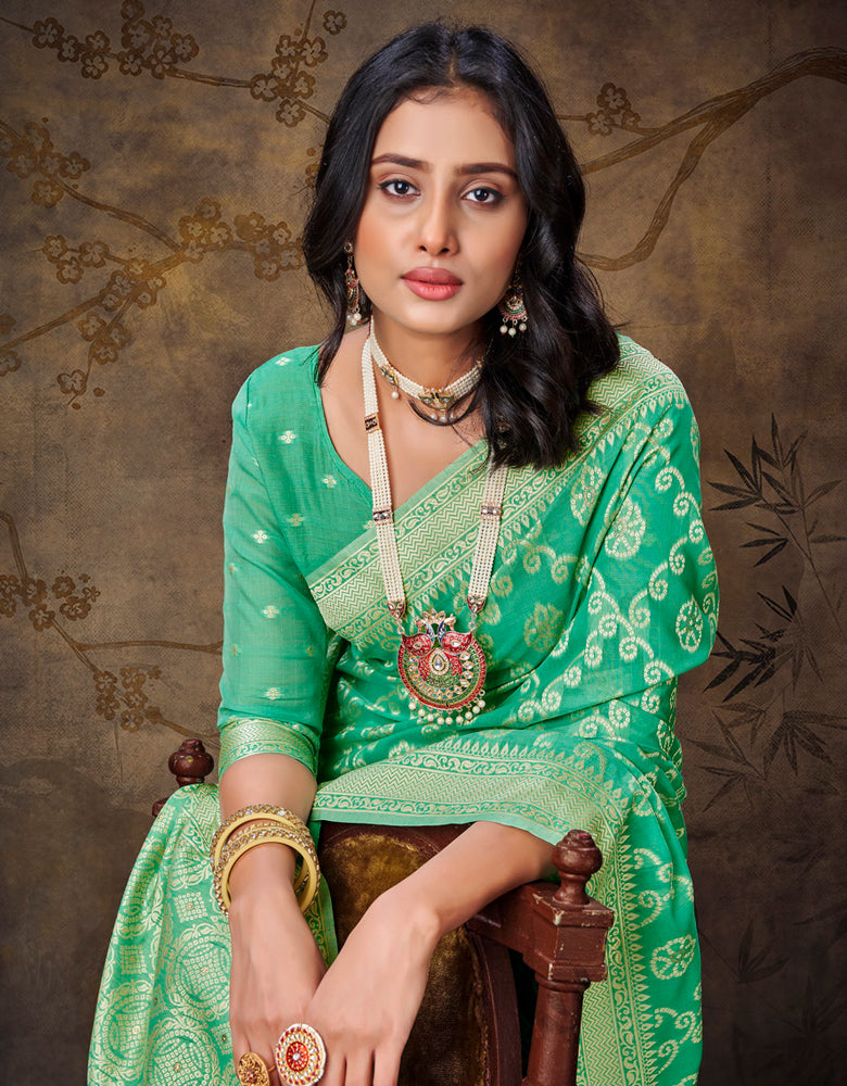 Ashavali Bandhej Saree Lush Green (KV/V4)