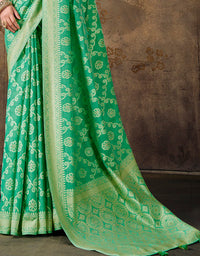 Ashavali Bandhej Saree Lush Green (KV/V4)