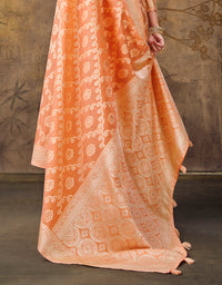 Ashavali Bandhej Saree Orange (KV/V4)