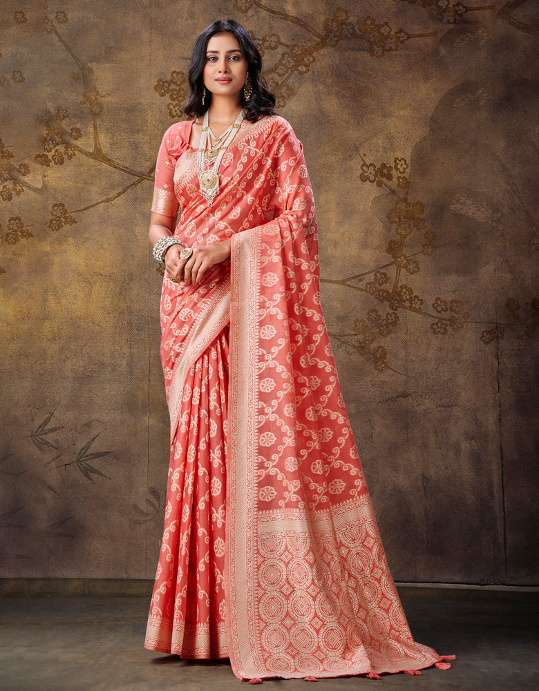 Ashavali Bandhej Saree Red (KV/V4)