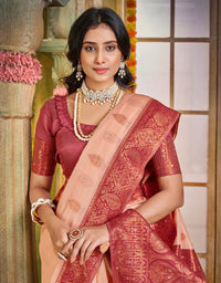 Ashavali Cotton Saree Salmon (KV/V5)