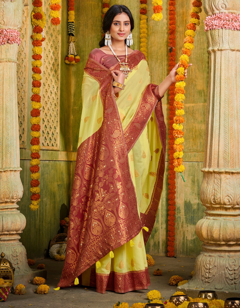 Ashavali Cotton Saree Yellow (KV/V5)