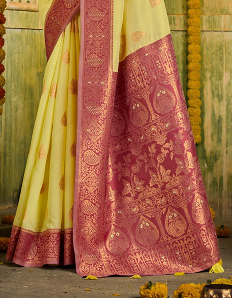 Ashavali Cotton Saree Yellow (KV/V5)