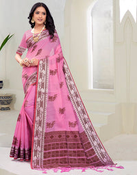 Kaasta Cotton Saree Pink (KV/V1)